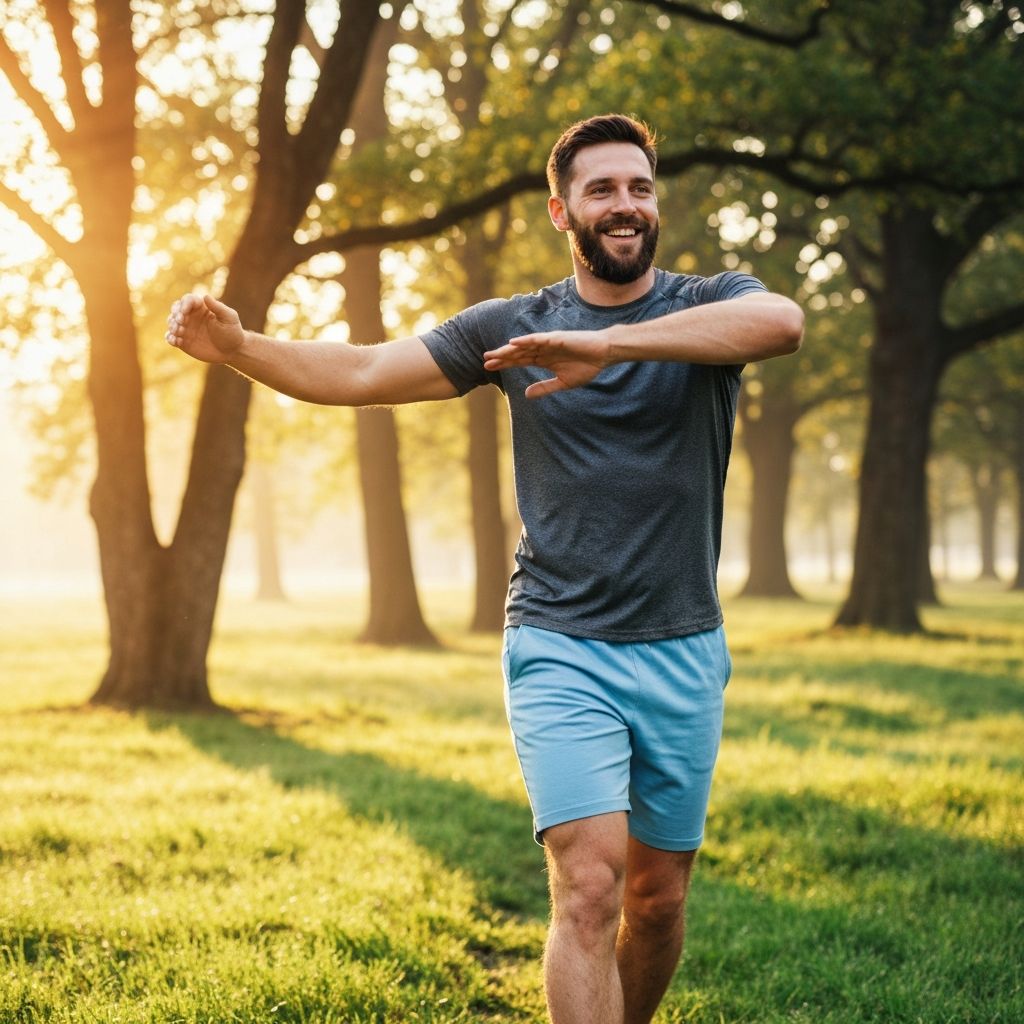 Man exercising in nature